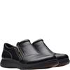 CLARKS WOMENS ZIP COMFORT SHOE - BLACK LEATHER